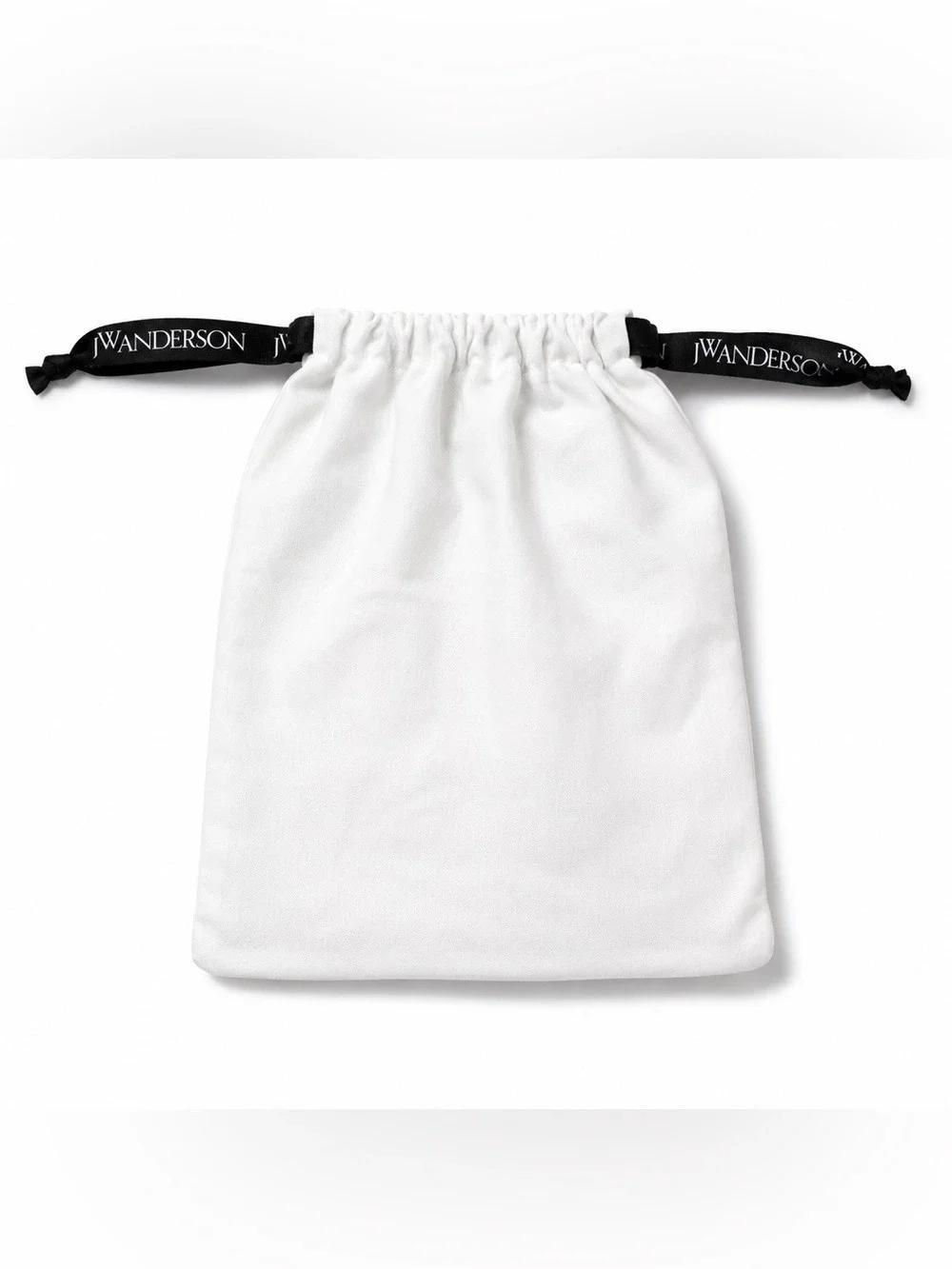 J.W. Anderson White Drawstring Dust Bag Storage Pouch Large Logo Ribbon